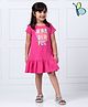 Hola Bonita Half Sleeves Frock Text Print - Pink