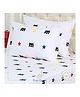 Petit Clouds 100% Organic Cotton Single Bedsheet with Pillow Cover Superhero Print - White 