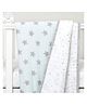 Masilo Organic Cotton Quilted Blanket 105 x 105 cm For Baby's/kids Nursery Soft , Lightweight and portable, 0 to 3 Years - Sleepy Star - Blue