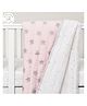 Masilo Organic Cotton Quilted Blanket 105 x 105 cm For Baby's/kids Nursery Soft , Lightweight and portable, 0 to 3 Years - Sleepy Star - Pink