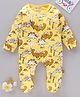 WOW Full Sleeves Sleep Suits Dino Print - Lemon