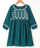 Pine Kids 3/4th Sleeves Frock Geometric Frock - Teal