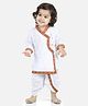 BownBee Navratri & Janmashtami Theme Full Sleeves Embroidery Kanhaiya Kurta With Dhoti - White