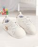 Baby Moo Stars Patch Booties - White