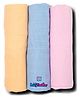 LazyToddler Cotton Organic Muslin Baby Swaddles Pack Of 3 - Blue Pink Orange