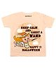 KNITROOT Short Sleeves Happy Halloween Print Tee - Peach