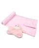 Tiekart Blanket With Penguin Design Pillow - Pink