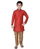P-MARK Full Sleeves Polka Dot Print Kurta Pyjama - Maroon