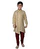 P-MARK Full Sleeves Solid Kurta With Pajama - Gold