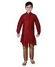 P-MARK Full Sleeves Solid Kurta With Pajama - Maroon