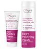 Vigini Natural Body Lightening Brightening Cream 100G +  Exfoliating Polishing Gel Wash Coffee  Charcoal - 200 ml