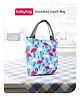 Babyhug Portable and Reusable Insulated Lunch Bag With Flamingo Print|For School,Travel and Outdoors|Premium & Easy to Carry|- Blue