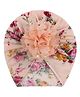 SYGA Bow Turban Hat Floral Print Peach - Circumference 36 cm
