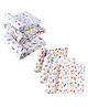 babywish 100% Natural Muslin Baby Swaddle Blankets Leaf Print Pack of 6 - White