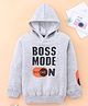 Doreme Full Sleeves Hooded Sweatshirt Boss Mode Graphic - Grey