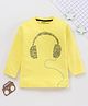 Doreme Full Sleeves Tee Headphones Print - Yellow