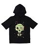 Jack & Jones Half Sleeves Hooded Tee Skull Print - Black