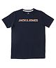 Jack & Jones Junior Half Sleeves Tee Text Print - Blue