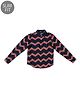 Jack & Jones Full Sleeves Slim Fit Shirt Chevron Print  - Navy Blue