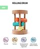 Intellibaby Premium Wooden Rolling Drum Toy | Montessori Toy |Develops Wrist Strength | Encourages Curiosity & Movement | BIS Certified | Baby Gift for Toddlers | Multicolour |  |Paediatrician Recommended