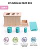 Intellibaby Premium Wooden Cylindrical Drop Box Toy | Learning & Educational Shape and Size Sorting Toy for Kids Boys & Girls | Montessori Toy for Cognitive Development | BIS Certified | Paediatrician Recommended