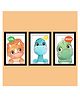 WENS Framed Cute Little Dinosaur Color Art Print Pack of 3  - Multicolor