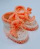 Knits & Knots Solid Colour Booties - Cream & Orange