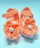 Knits & Knots Flower Design Booties - Peach