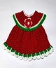 Knits & Knots crochet Sleeveless Flower Design Sweater Dress - Red