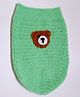 Knits & Knots crochet Bear Knit Detailing Sleeping Bag - Light Green