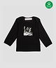 Nino Bambino 100% Organic Cotton Full Sleeves Crown Printed Tee - Black