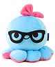 Webby Length 19 cm Plush Octopus With Head Ribbon And Spectacles Blue
