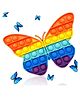 VGRASSP Butterfly Shape Pop Bubble Stress Relieving Silicone Pop It Fidget Toy (Colour May Vary)