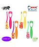 MAXI Oral Care Hygiene Kit 4 Kids Toothbrushes & 4 Tongue Cleaners Combo - Pack of 8