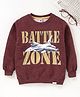 Teddy Full Sleeves Sweatshirt Battle Zone Print -Maroon