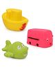 Ratnas Squeezy Bath Toy Vehicles Shape Pack of 3 (Color and Shape May Vary)