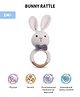 Intellibaby Crochet & Wood Bunny Rattle |Tactile & Auditory Development Baby Rattle | Safety Certified Toy for Newborns|Paediatrician Approved | BIS Certified
