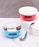 Pine Kids Non Spill Bowls with Spoon Pack of 2 - Blue Pink