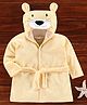 Ben Benny Full Sleeves 3D Hooded Bath Robe Bear Face - Light Yellow