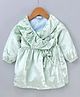 Bloom Up Full Sleeves Party Frock Solid Color - Green