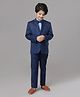 Pine Kids Full Sleeves 3 Piece Party Suit Solid - Blue