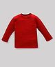 KAVEE 100% Cotton Biowashed  Full Sleeves Solid Tee - Red