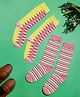 Tipy Tipy Tap Printed Calf High Socks Pack Of 2 - Pink Yellow