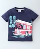 Kookie Kids Half Sleeves T-Shirt Bus Print - Navy