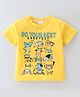 Kookie Kids Half Sleeves T-Shirt Cartoon Print - Yellow