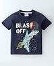 Kookie Kids Half Sleeves T-Shirt Space Print - Navy