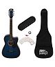 Intern INT-38C-BLS-G Cutaway Right Handed Acoustic Guitar Kit - Blue
