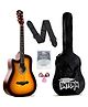 Intern INT-38C-L-SB Cutaway Left Handed Acoustic Guitar Kit - Brown