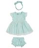 Allen Solly Juniors Short Sleeves Frock with Bloomer & Headband - Blue