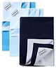 Babyhug Smart Dry Bed Protector Sheet Set of 3 - Large (Navy, Feeroju & Sky Blue)